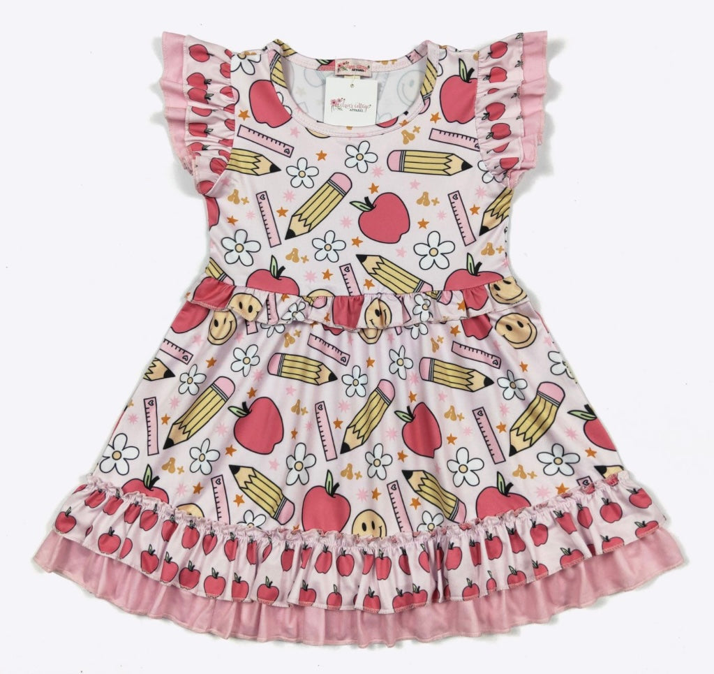 School Smiley Ruffle Dress