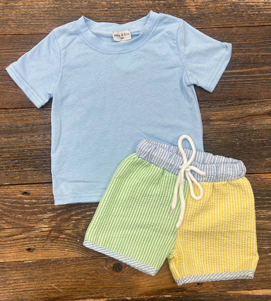 Seersucker Boys Short Set