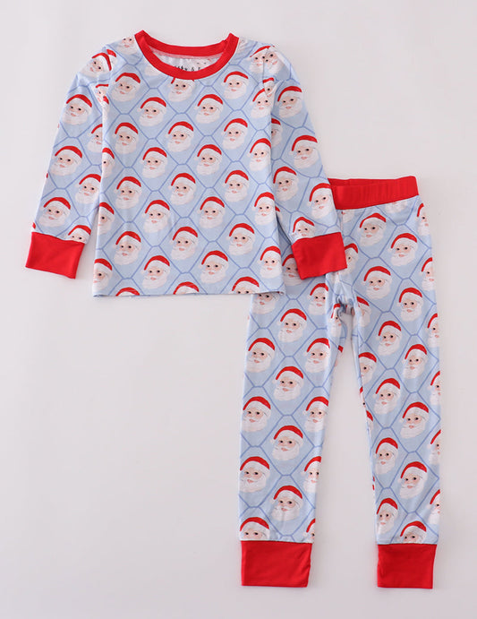 Blue Santa Pajama Set