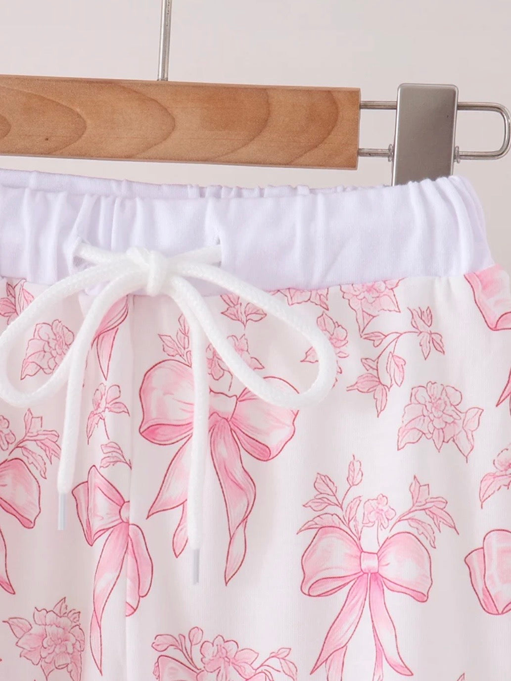 Pink Floral Bow Pant Set
