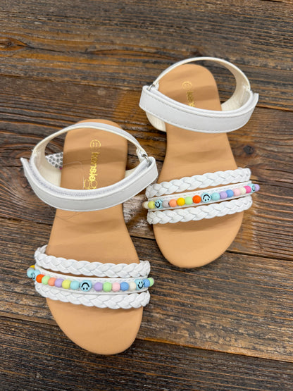 KG White Beaded Sandals
