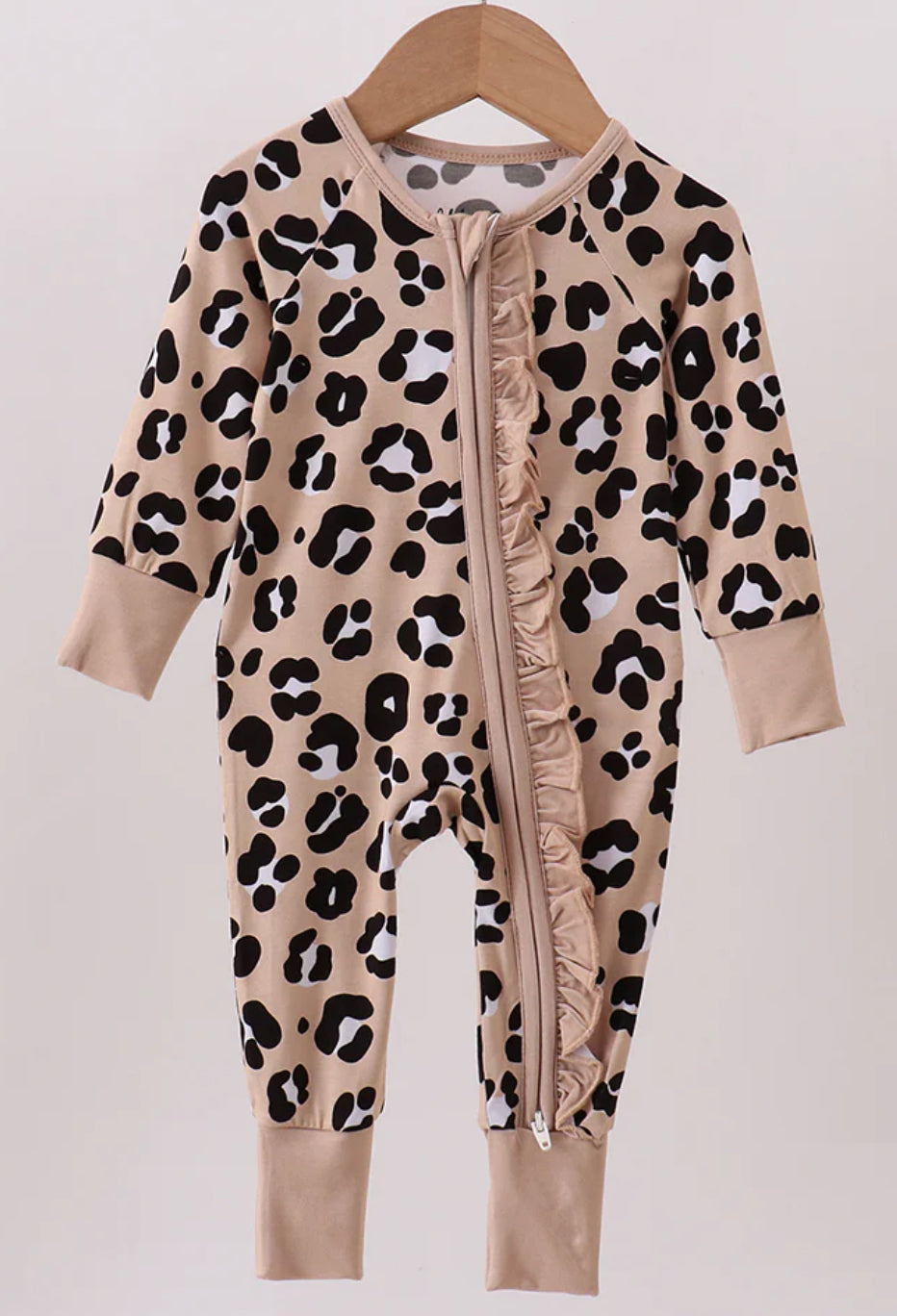 Leopard Bamboo Zip Up Sleeper
