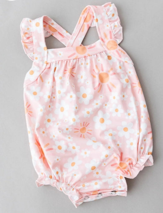 M&R Sweet & Sunny Ruffle Cross Back Romper
