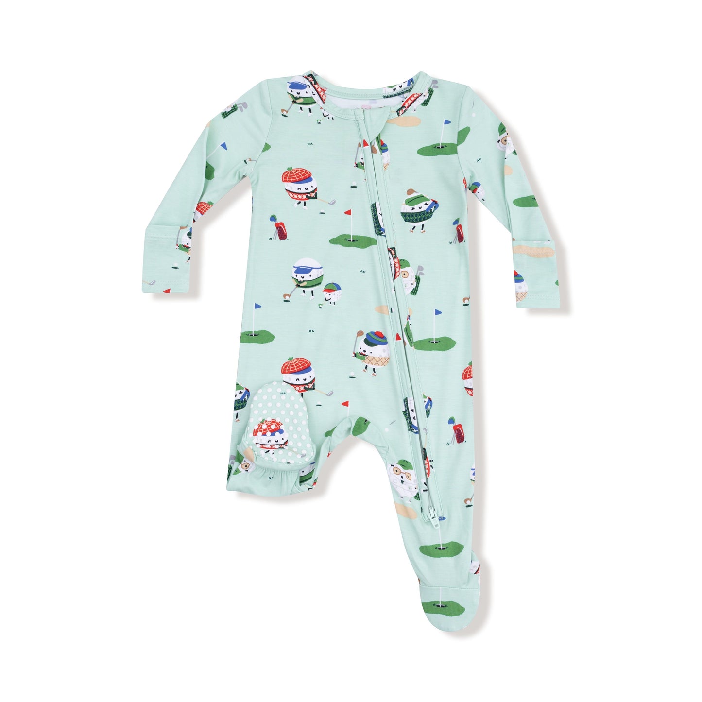 Angel Dear Golf Pros Green 2 Way Zipper Footie