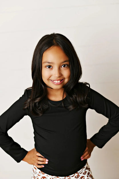Swoon Baby Black Ruched Top