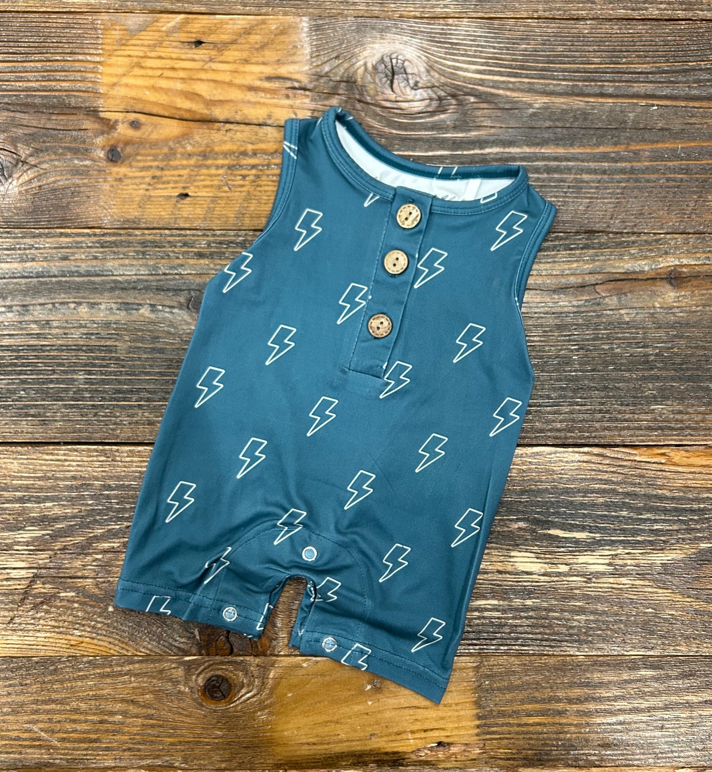 Blue Lightening Bolt Romper