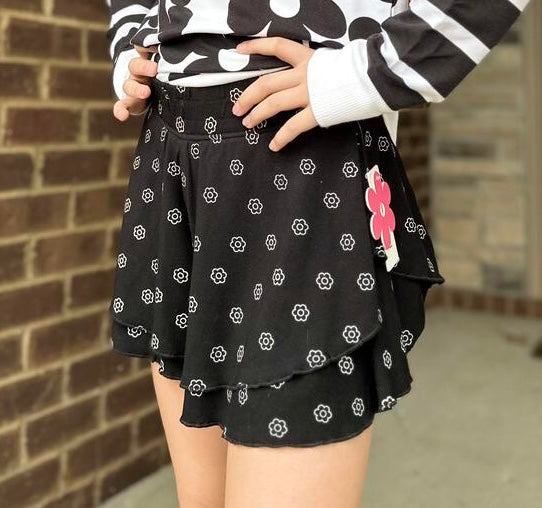 Paperflower All Over Print Floral Ruffle Shorts