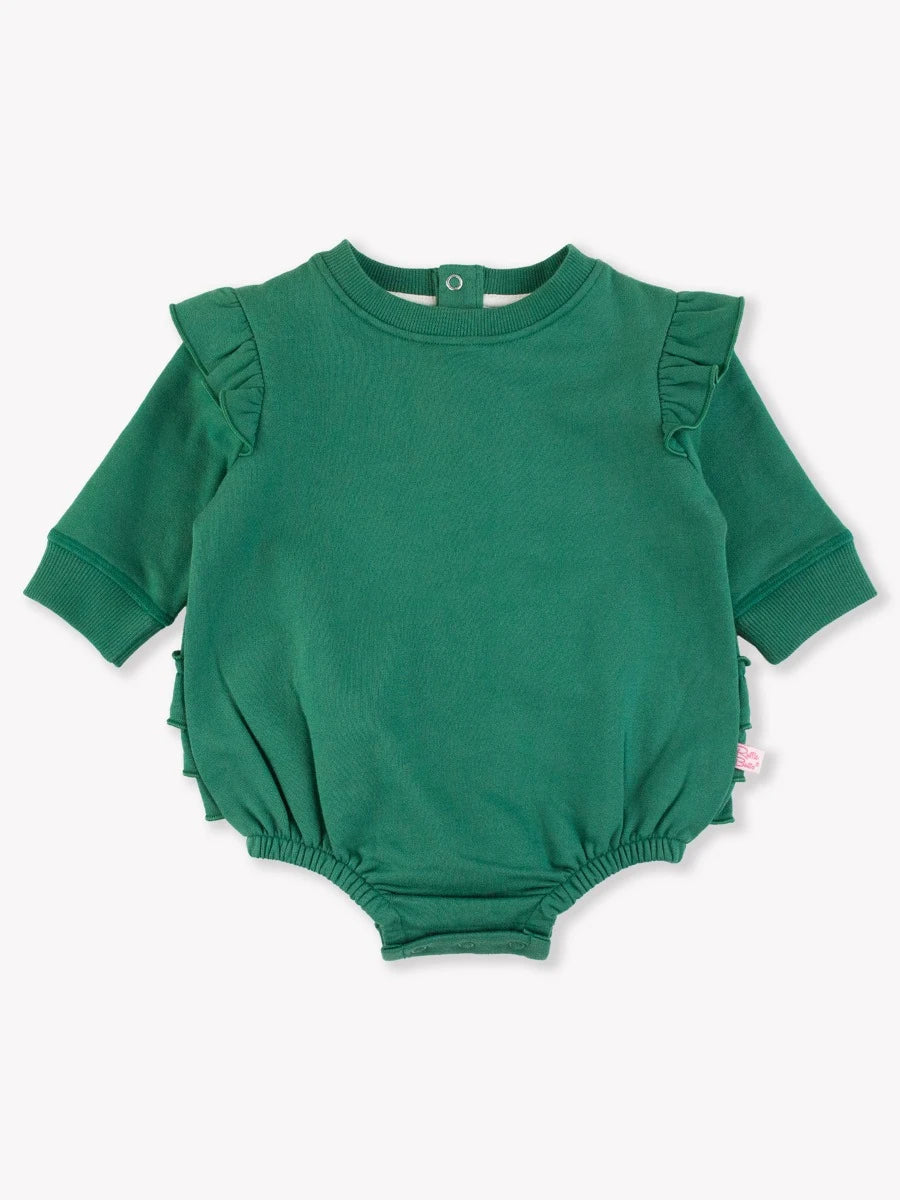 RuffleButts Sweatshirt Bubble Romper