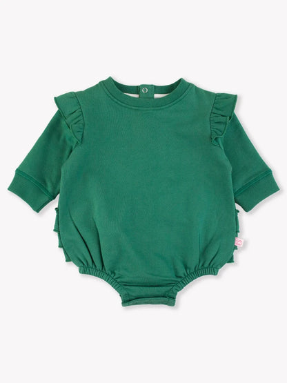 RuffleButts Sweatshirt Bubble Romper