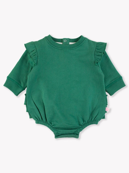 RuffleButts Sweatshirt Bubble Romper