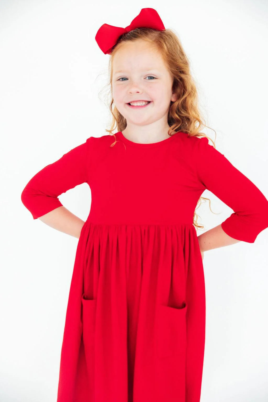 MR 3/4 Sleeve Pocket Twirl Dress