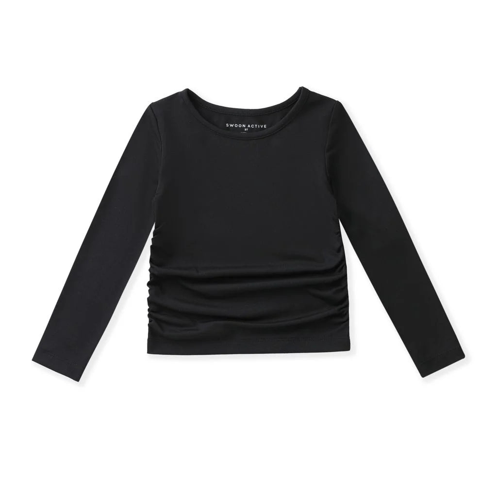 Swoon Baby Black Ruched Top