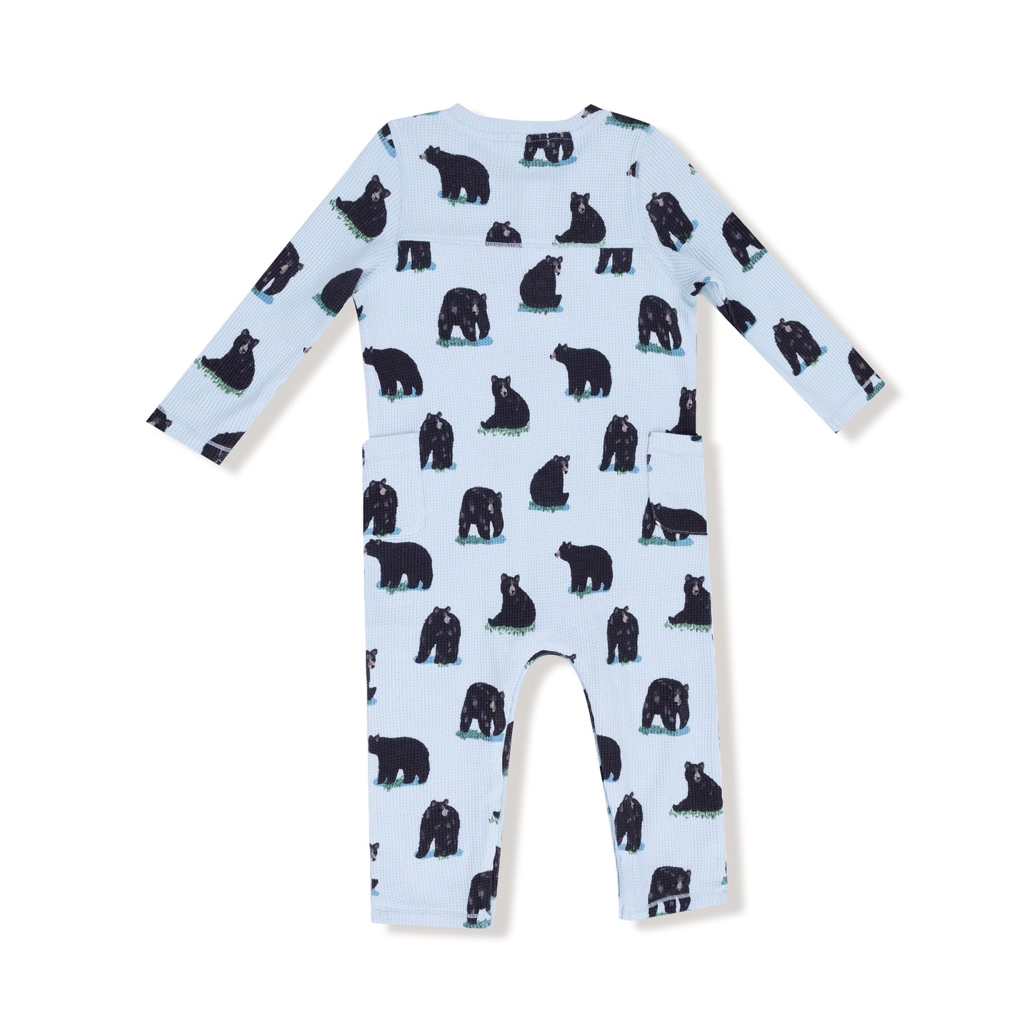 Angel Dear Black Bears Waffle Uni Romper