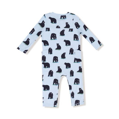 Angel Dear Black Bears Waffle Uni Romper