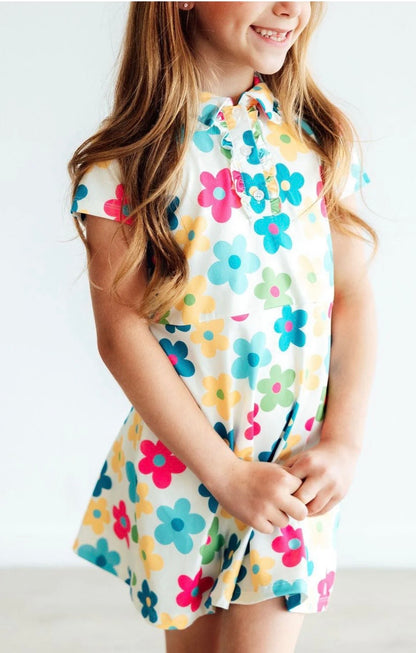 M&R Groovy Blooms S/S Polo Dress