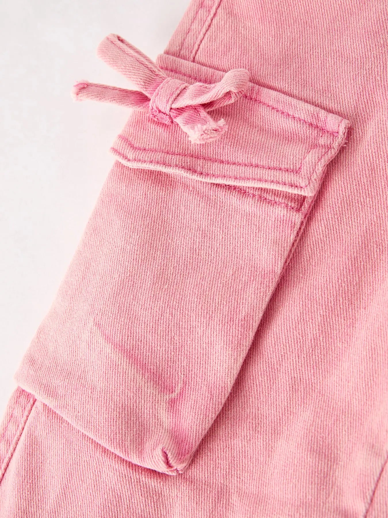 Pink Wide Leg Denim Pants