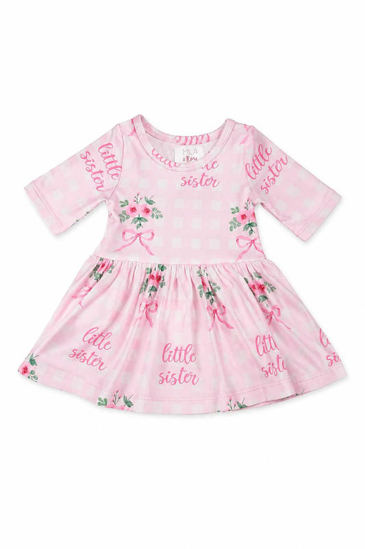 MR Floral Little Sister 3/4 Twirl Bodysuit