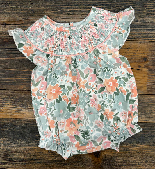 Floral Smocked Bubble