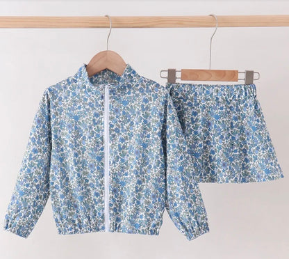 Teal Floral Skort Set