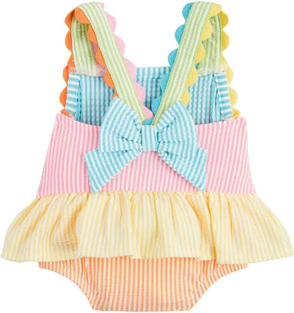 Mudpie Seersucker Ric Rac Swimsuit