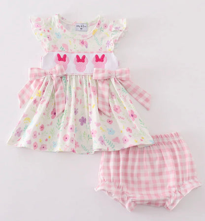 Pink Floral Mouse Bloomer Set