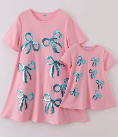 Sequin Bow Mom & Me Dress