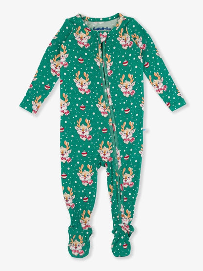 RuggedButts Reindeer Cheer Footie Pajama