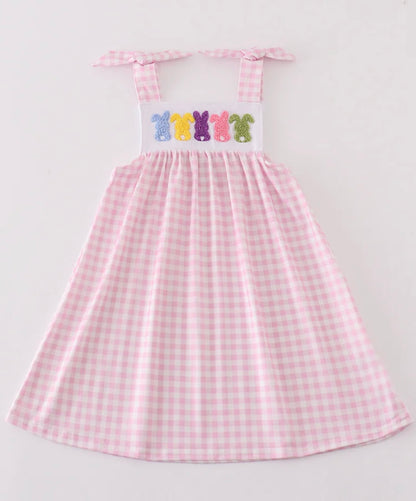 Pink Gingham Spring Bunny Dress