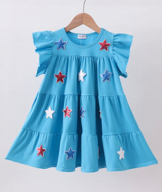 Star Sequin Ruffle Dress