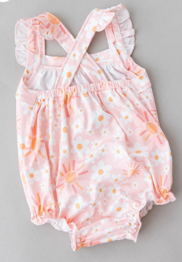 M&R Sweet & Sunny Ruffle Cross Back Romper