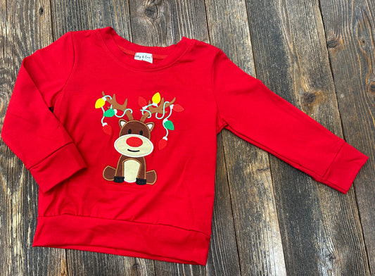 Red Reindeer Pullover