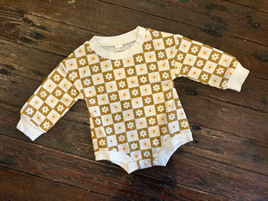 Mustard Floral Checkered Bubble
