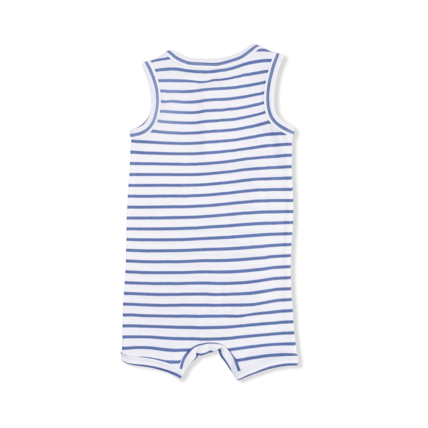 Angel Dear Navy Stripe Henley Shortie Romper