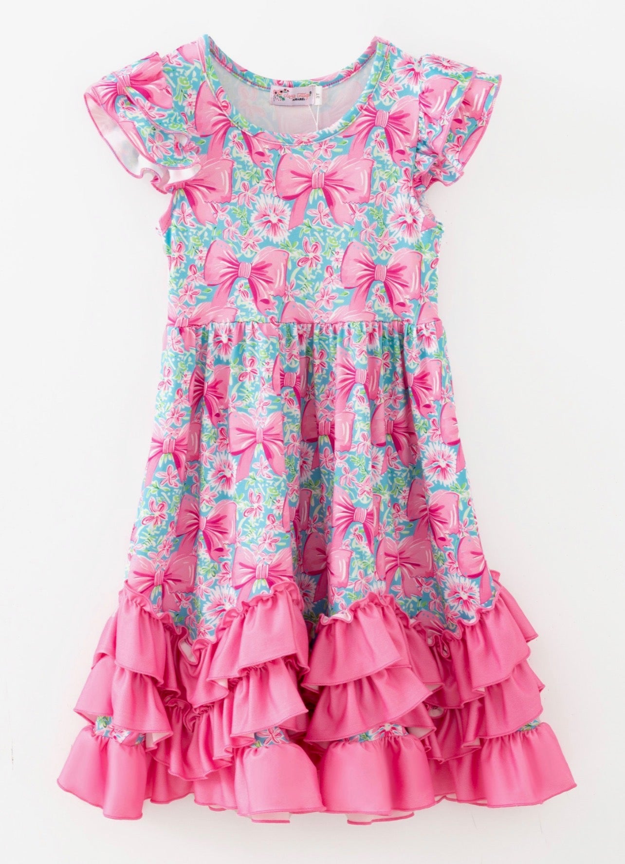 Aqua Spring Ribbon Maxi Dress