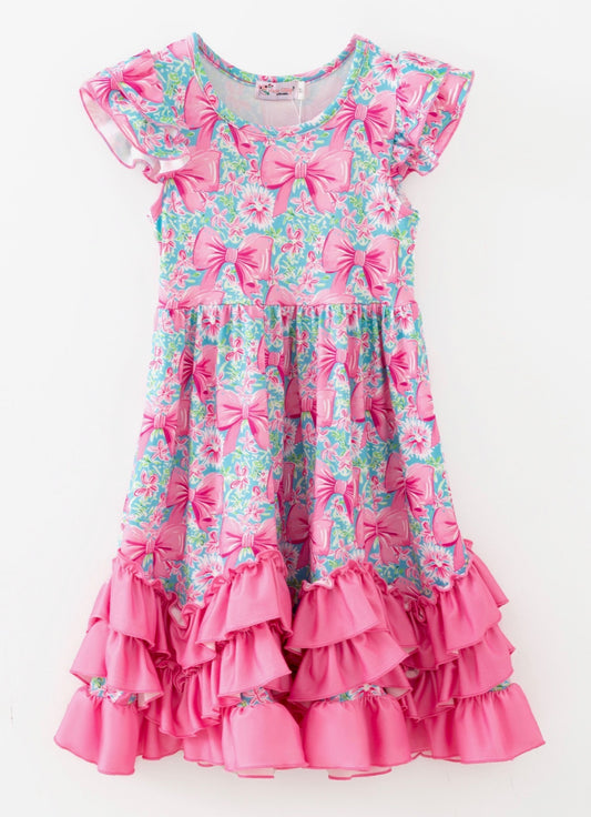 Aqua Spring Ribbon Maxi Dress