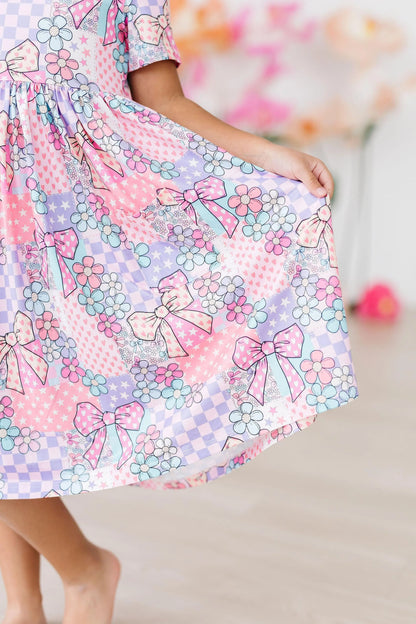 MR Patchwork Princess S/S Pocket Twirl Dress