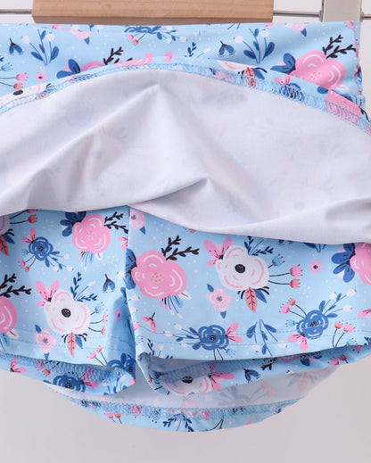 Blue Floral Active Skort Set