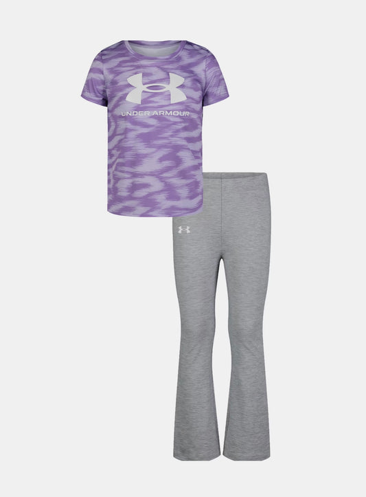 Under Armour Lilac Static & Mod Gray Yoga Pant Set