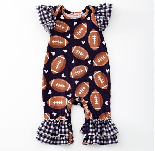 Gingham Football Romper