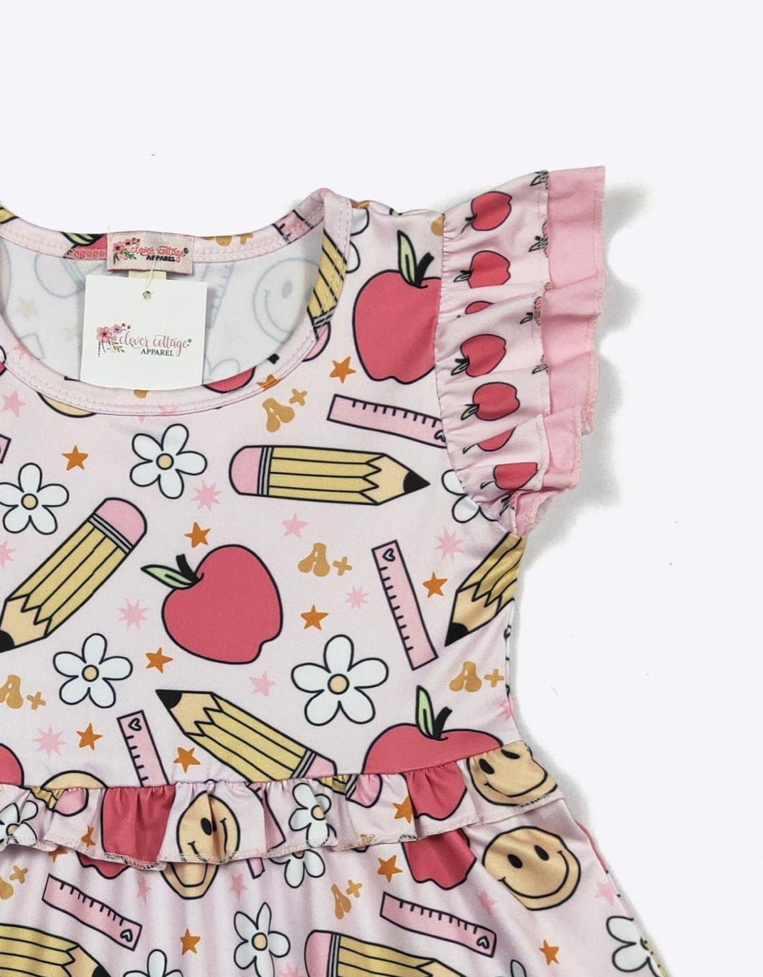 School Smiley Ruffle Dress