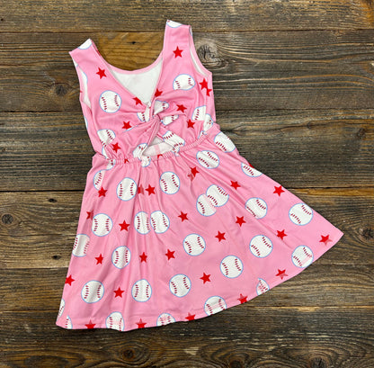 Pink Baseball Athletic Tank Dress