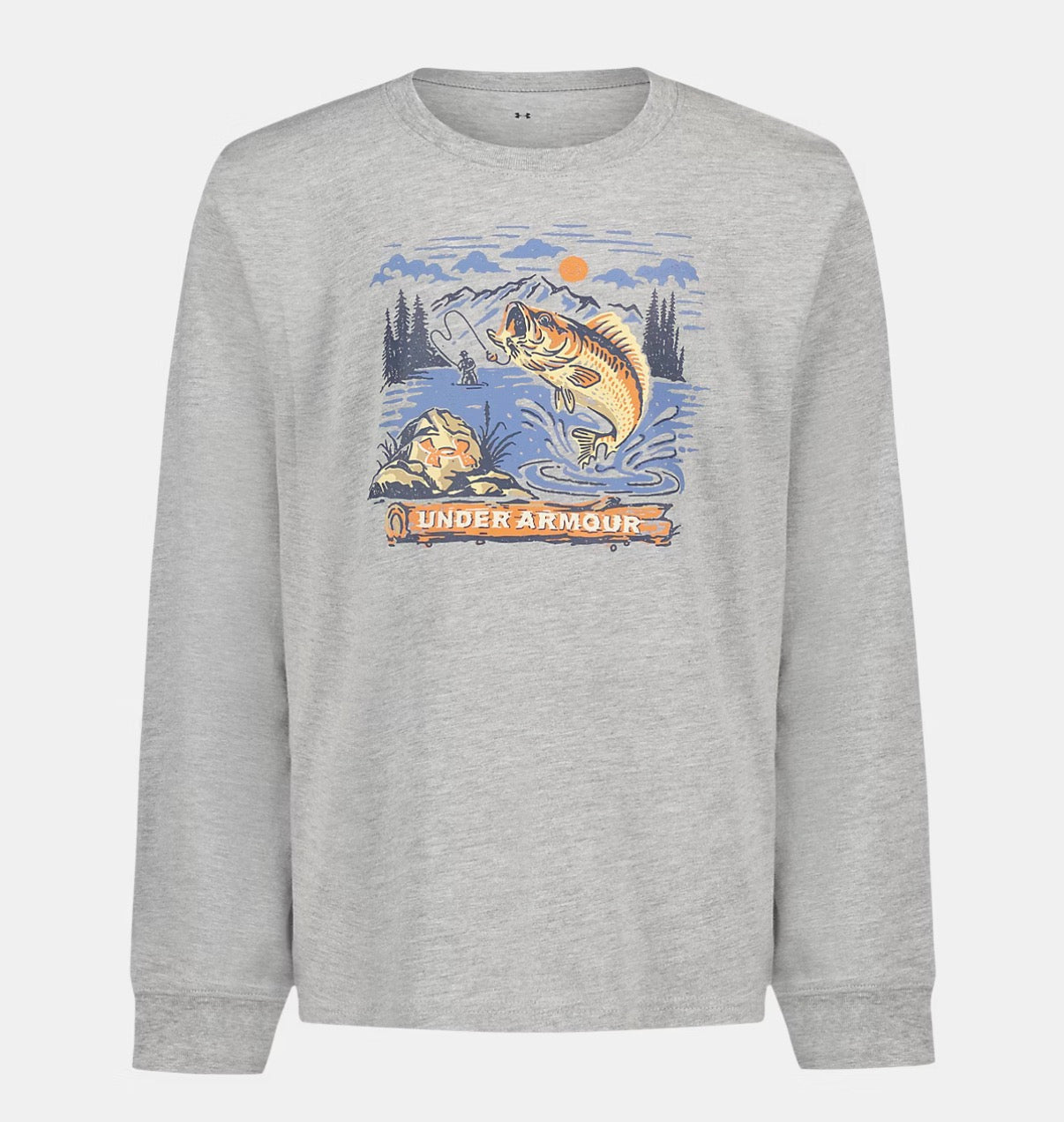 Under Armour Mod Gray Heather Sunset Fishing Longsleeve
