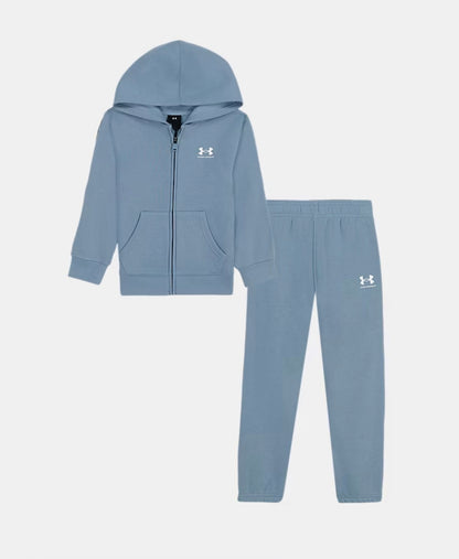 Under Armour Blue Wind Rival Logo Tape Trim Jacket & Pant Set
