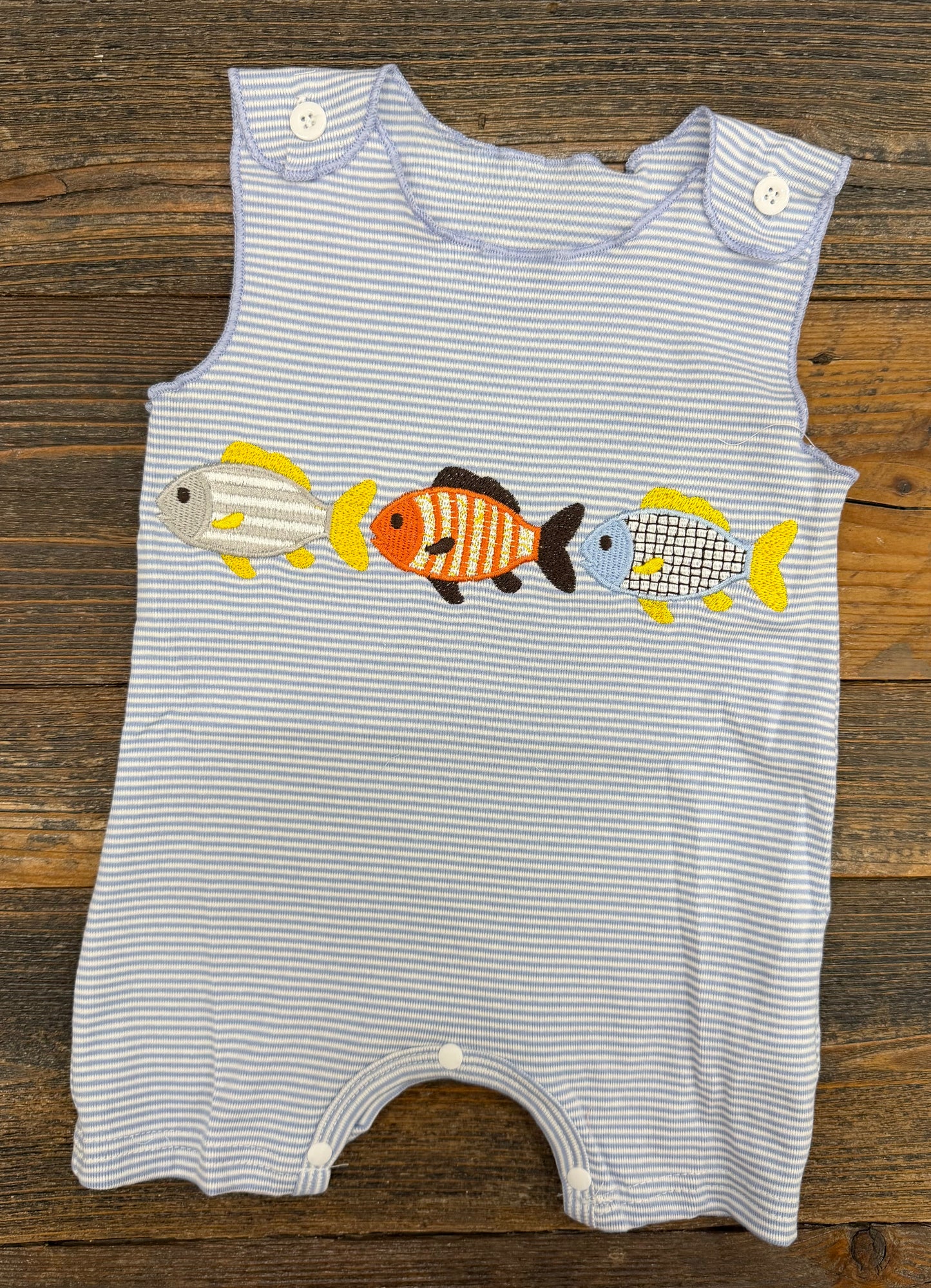Striped Fish Trio Romper