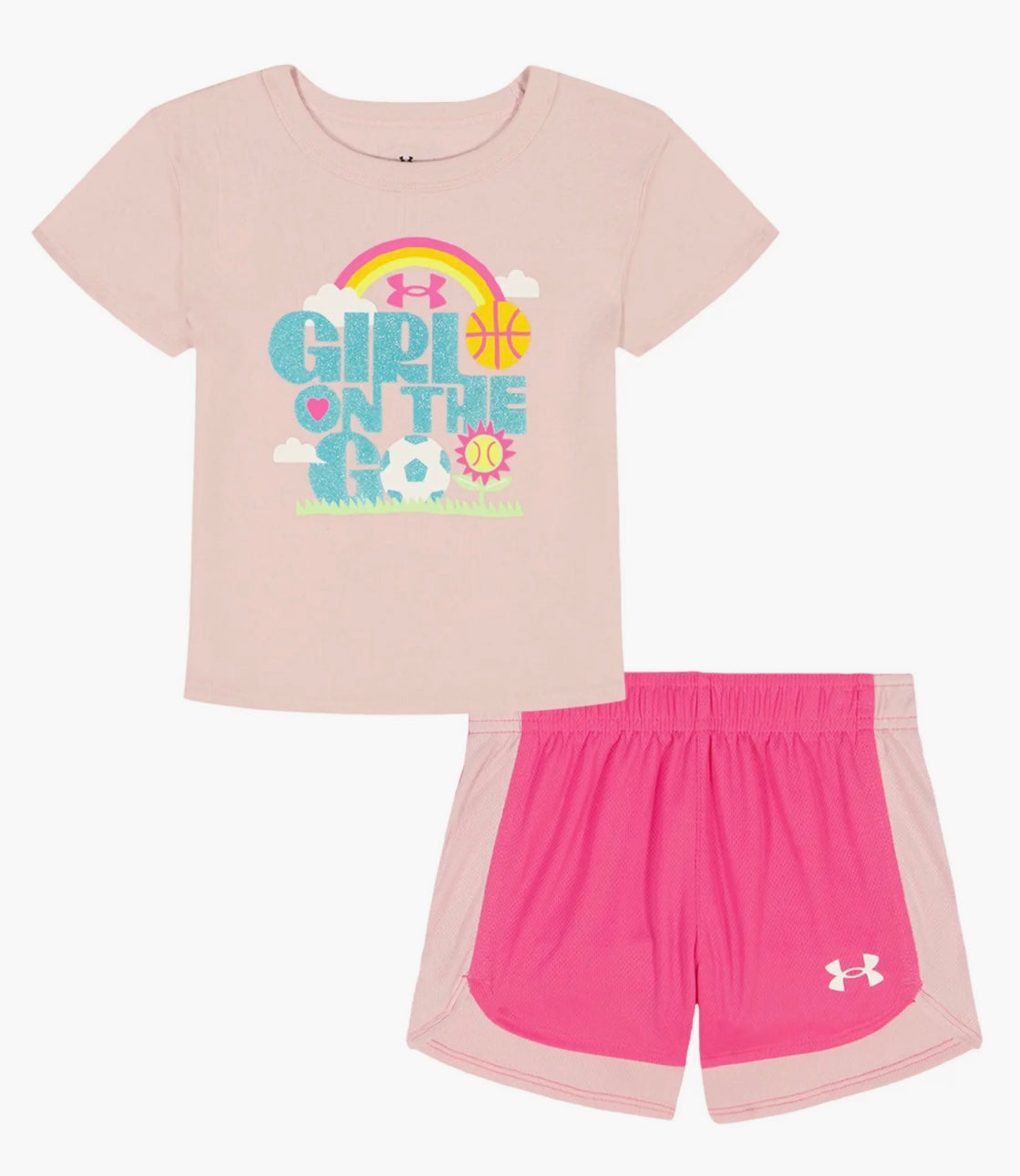 Under Armour Prime Pink Sports Girl on the Go Short Set