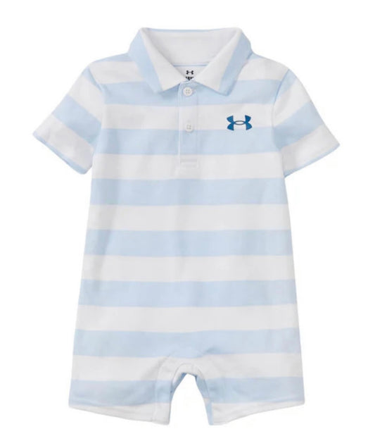 Under Armour Blue & White Stripe Polo Shortie