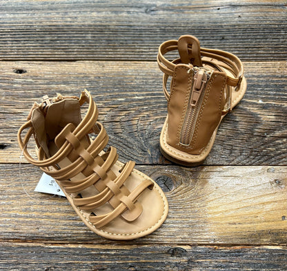 Laura Ashley Tan Gladiator Zipper Sandal
