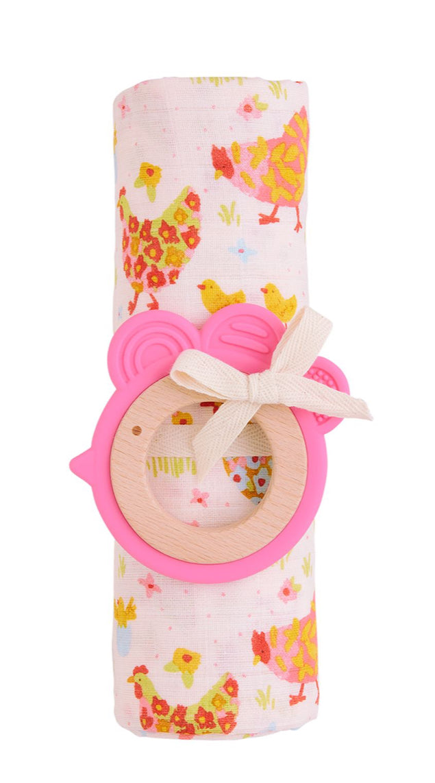 Mudpie Swaddle & Teether Set