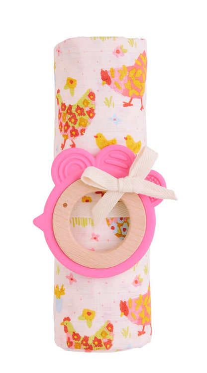 Mudpie Swaddle & Teether Set