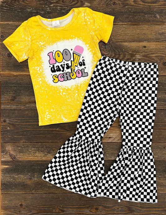 100 Day of School Checkered Bell Set